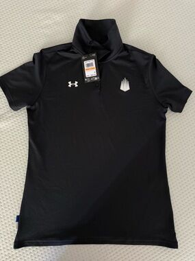 Under Armour Black Polo with White IMG Academy Logo